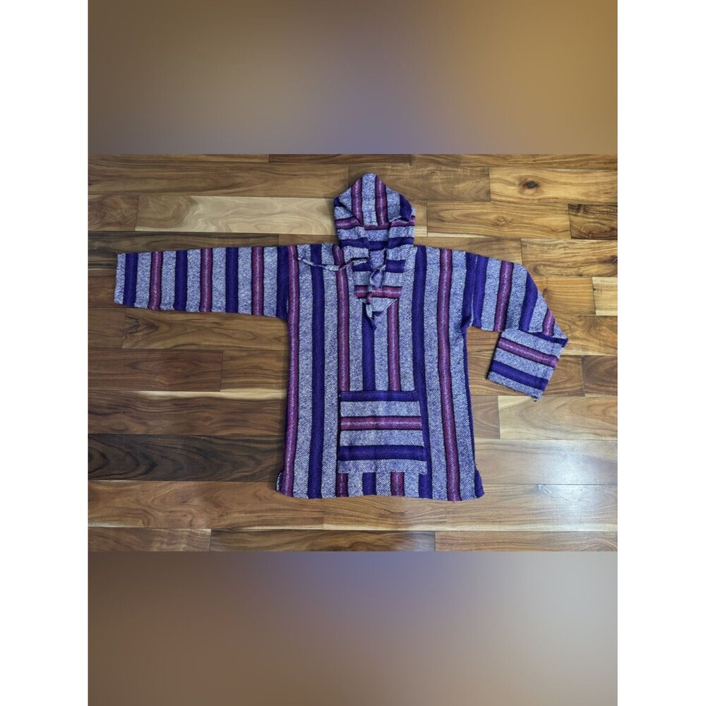 Source Unknown Striped Hooded Pullover in Purple and Pink
